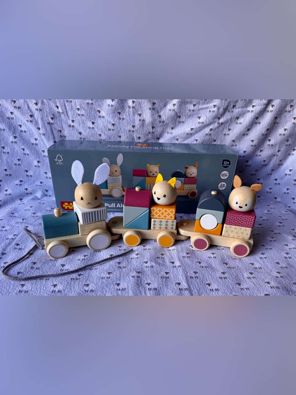 BIGJIG TOYS- Bloomingdale’s Wooden Pull-Along Activity Train - Multicolor